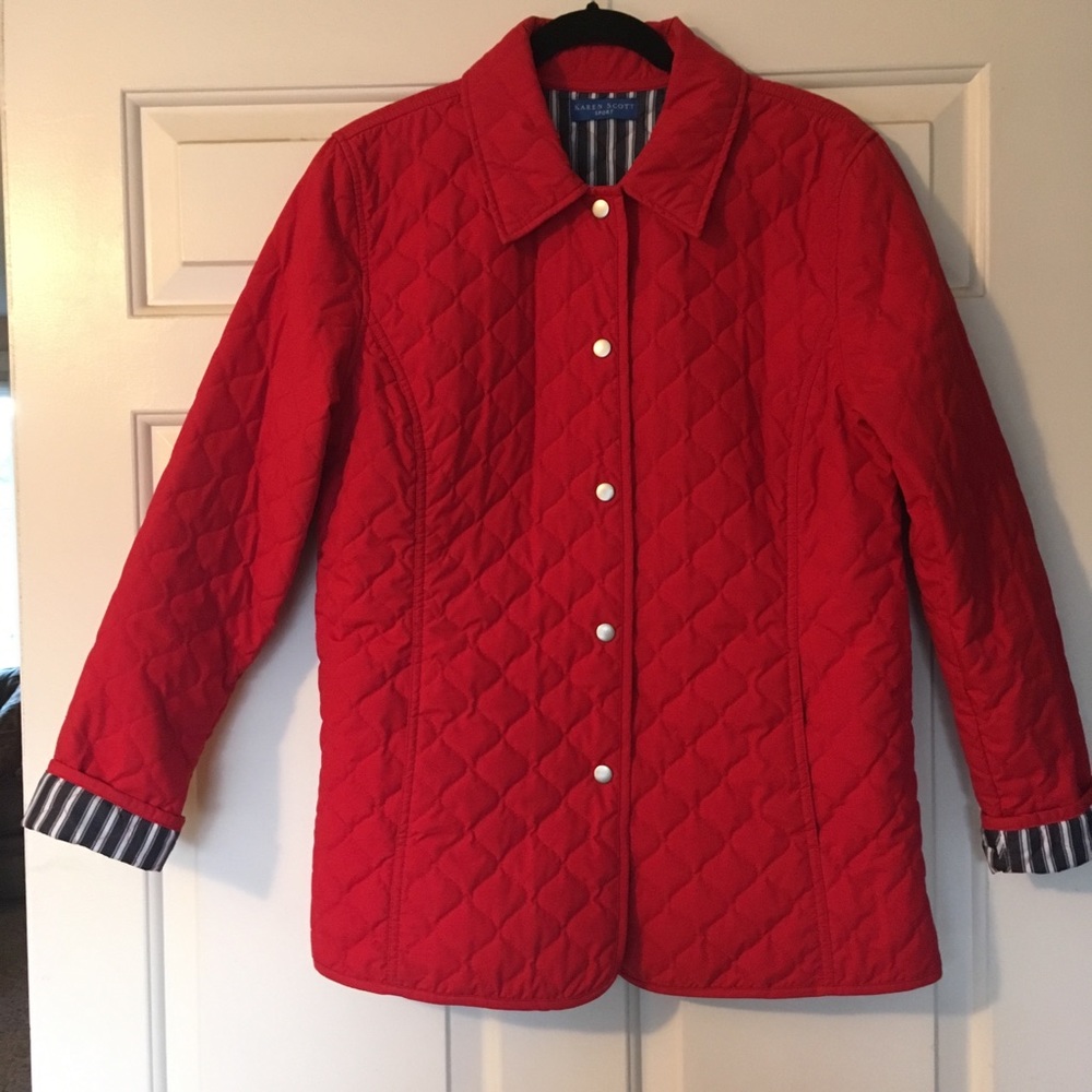 Karen Scott Sport Medium Red Quilted Jacket